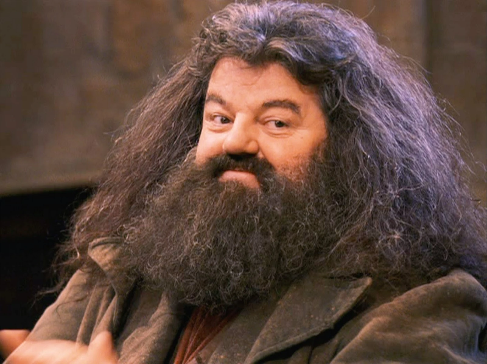 Harry Potter : Robbie Coltrane en tant que Hagrid dans les films.