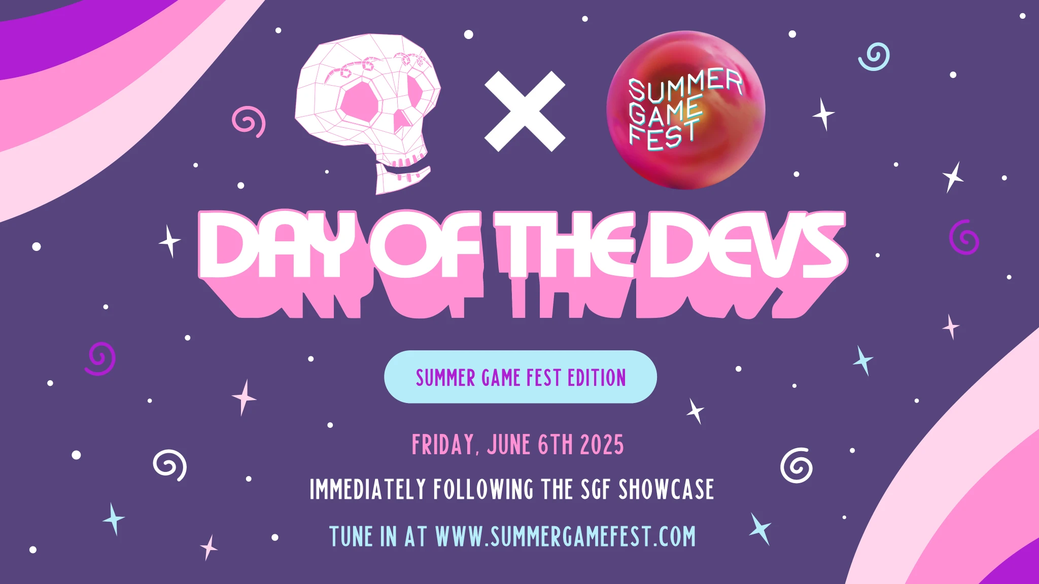 Visuel du Day of the Devs organisé pendant le Summer Game Fest 2025. Visuel du Day of the Devs organisé pendant le Summer Game Fest 2025.