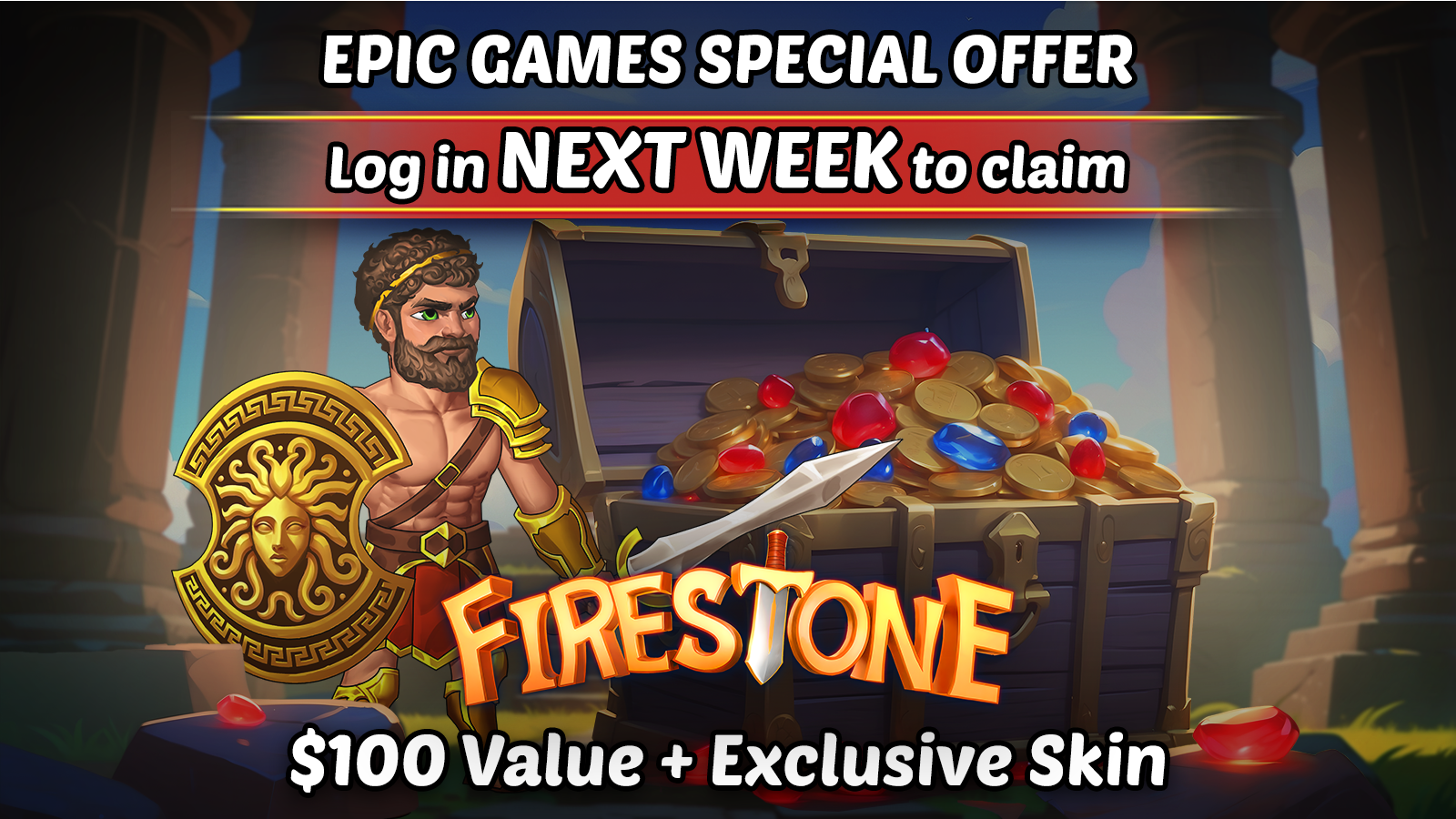 Illustration d'un pack de contenus Firestone Online Idle RPG d'une valeur de 100 dollars offert sur l'Epic Games Store en vous connectent entre le 17 et le 24 avril 2025. Illustration d'un pack de contenus Firestone Online Idle RPG d'une valeur de 100 dollars offert sur l'Epic Games Store en vous connectent entre le 17 et le 24 avril 2025.