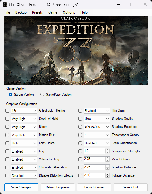 Clair Obscur Expedition 33 Unreal Config Tool Clair Obscur Expedition 33 Unreal Config Tool
