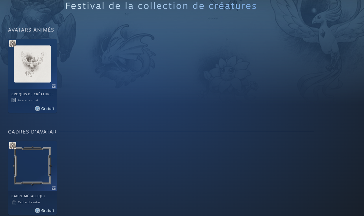 avatar et cadre d'avatar Steam Festival de la collection de crÃ©atures image