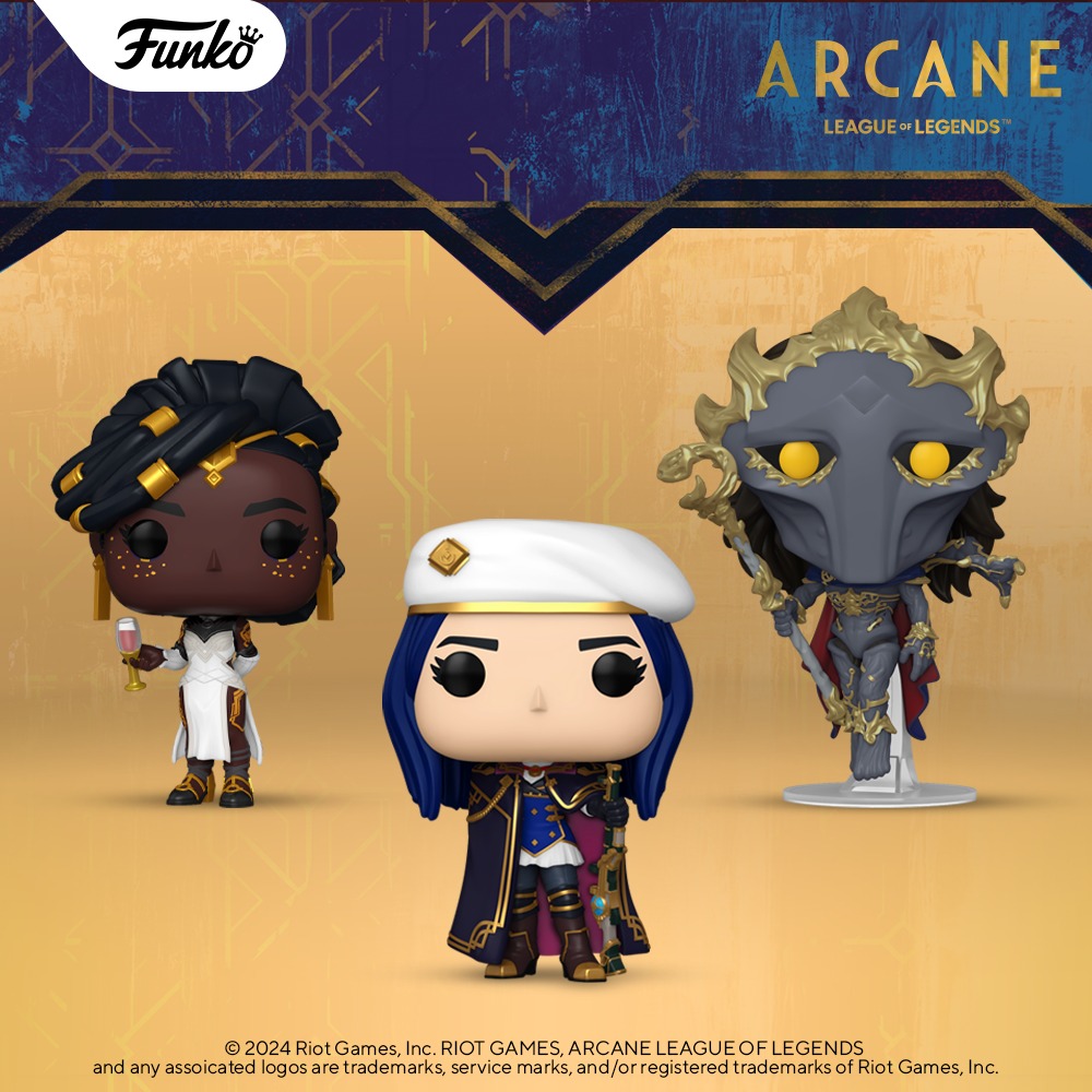 Arcane : Funko Pop de Mel, Caitlyn et Viktor.