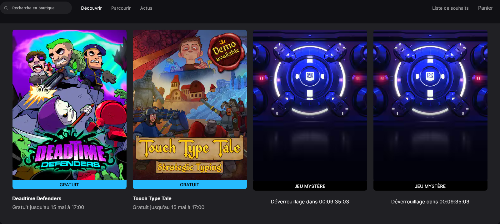 epic games store jeux gratuits