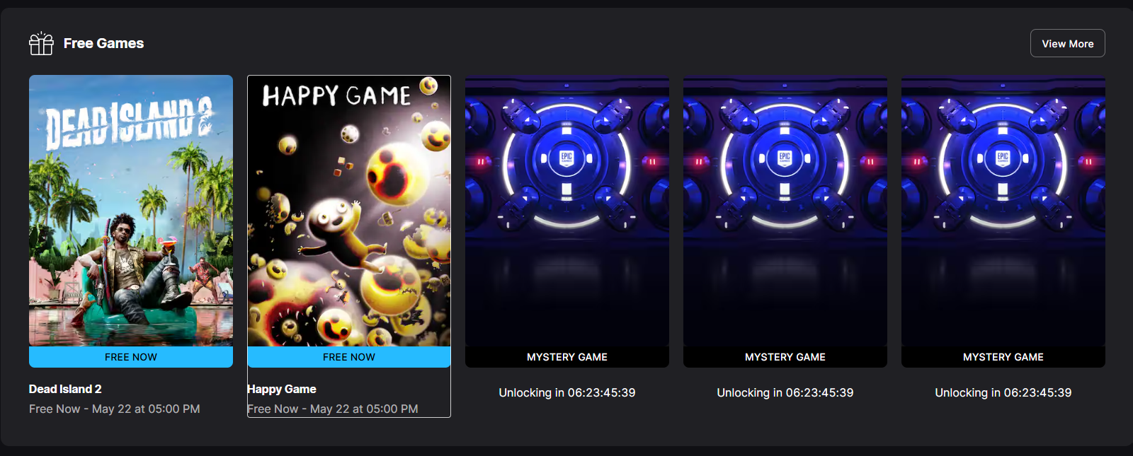L'Epic Games Store proposera trois jeux gratuits mystères le 22 mai 2025. L'Epic Games Store proposera trois jeux gratuits mystères le 22 mai 2025.
