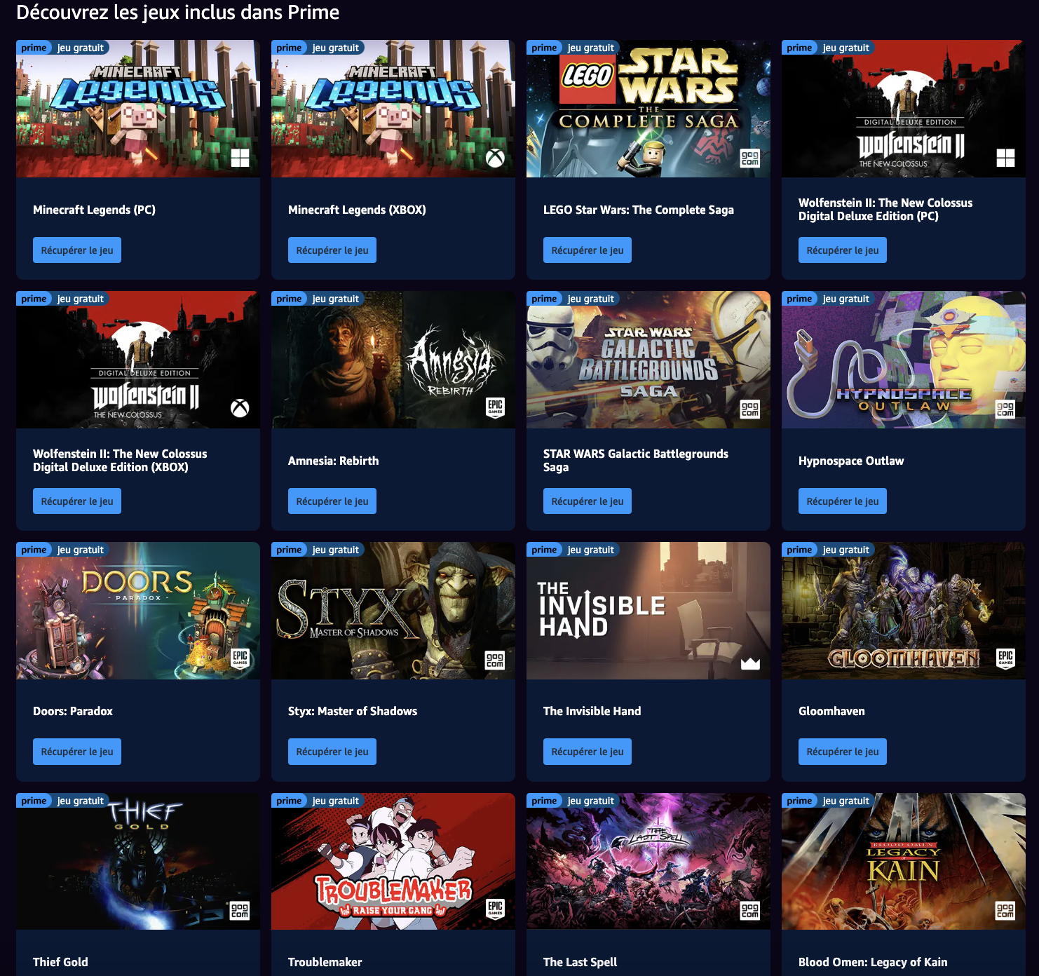 Prime Gaming : jeux gratuits dispo mai 2025 Prime Gaming : jeux gratuits dispo mai 2025