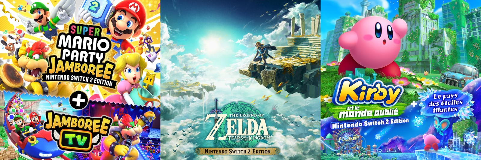 Nintendo Switch 2 Edition : Super Mario Party Jamboree, Zelda ToTK et Kirby