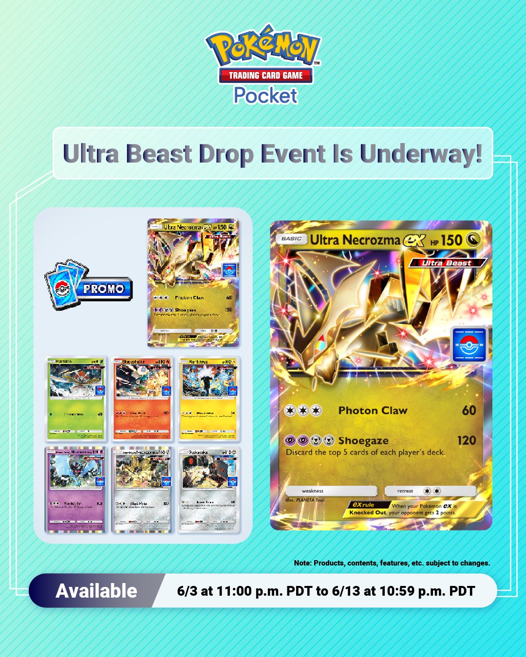 Pokemon Pocket : Event Ultra Beast Drop 2025-06. Pokemon Pocket : Event Ultra Beast Drop 2025-06.