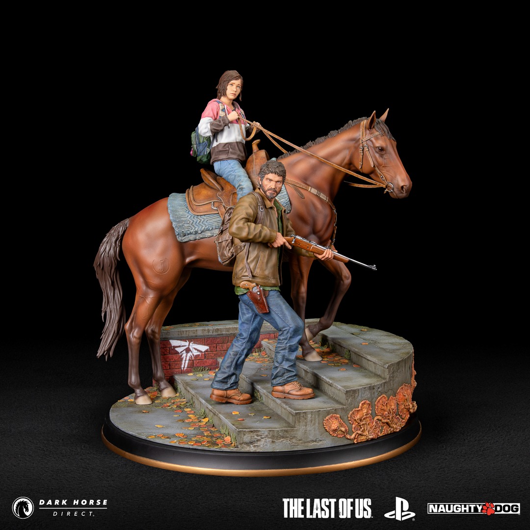 Statuette TLOU Dark Horse Joel et Ellie sur son cheval #9 image