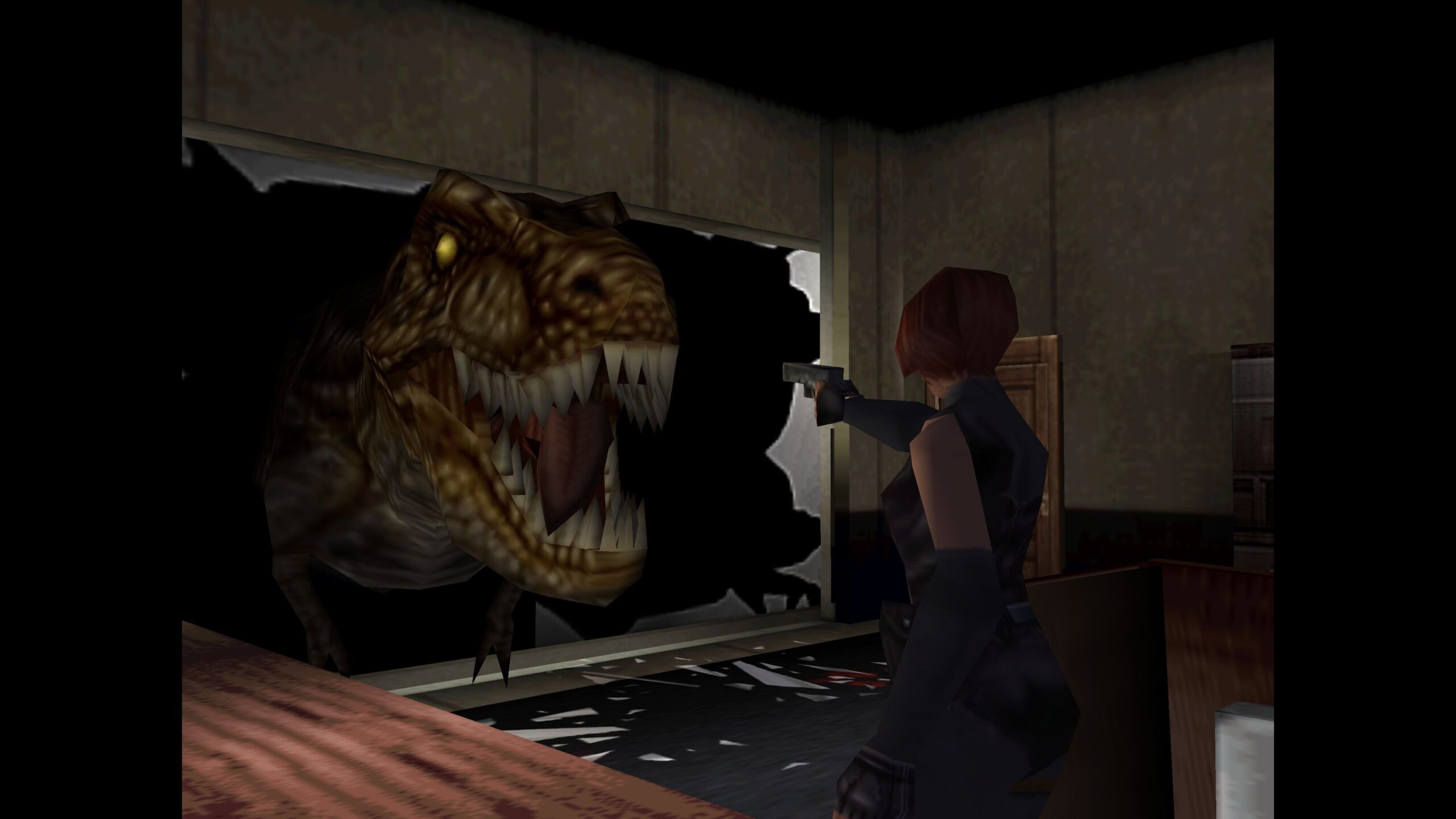 Capture PC de la scène du T-Rex dans Dino Crisis Capture PC de la scène du T-Rex dans Dino Crisis
