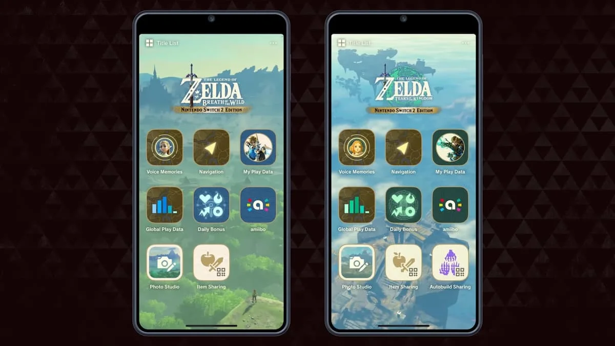 AperÃ§u de Zelda Notes sur mobile, compatible avec Breath of the Wild et Tears of the Kingdom sur Nintendo Switch 2.