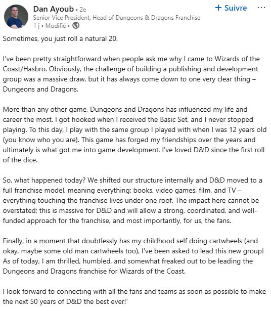 Donjons & Dragons Dan Ayoub LinkedIn