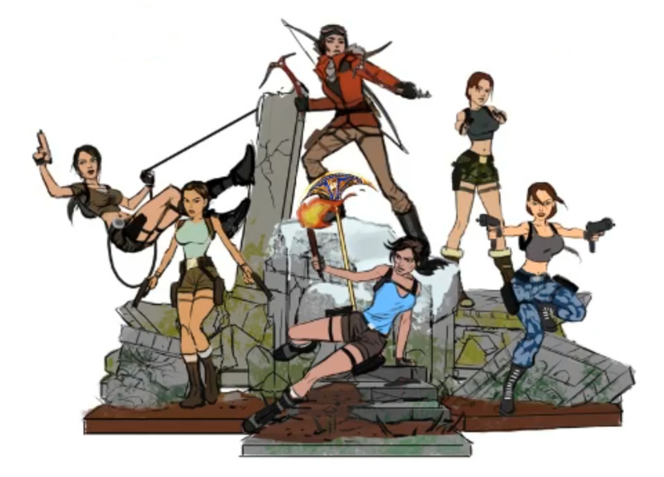 Tomb Raider : concept art du diorama Gaming Heads