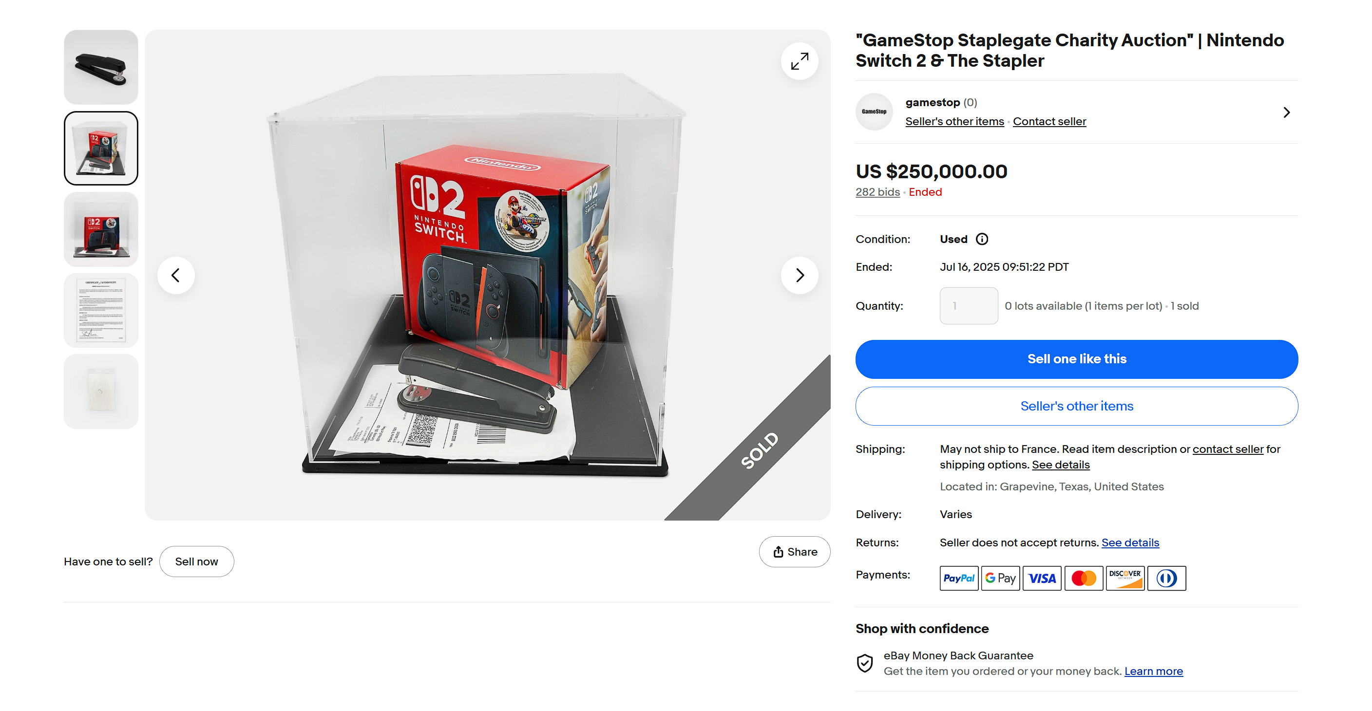 Nintendo Switch 2 GameStop EnchÃ¨res