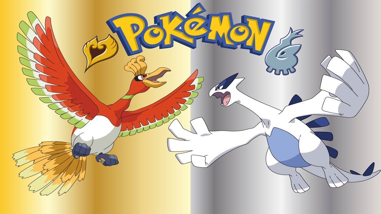 Pokemon Or et Argent : Artwork d'Oh-Ho et Lugia.