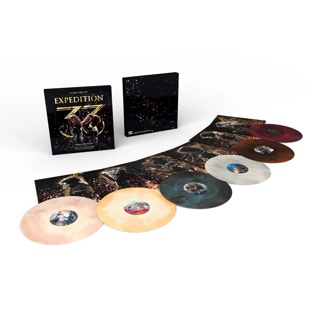 Clair Obscur Expedition 33 : Coffret 6 vinyles en details. Clair Obscur Expedition 33 : Coffret 6 vinyles en details.