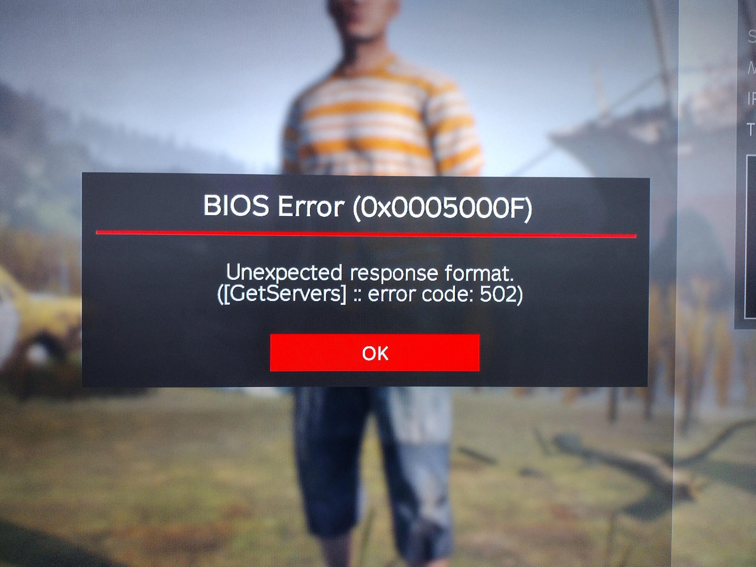 DayZ : Ãcran indiquant une erreur pour rejoindre le serveur.