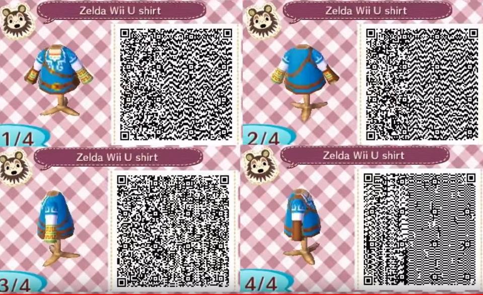 Animal Crossinf New Horizons : Motif QR Code Zelda Wii U