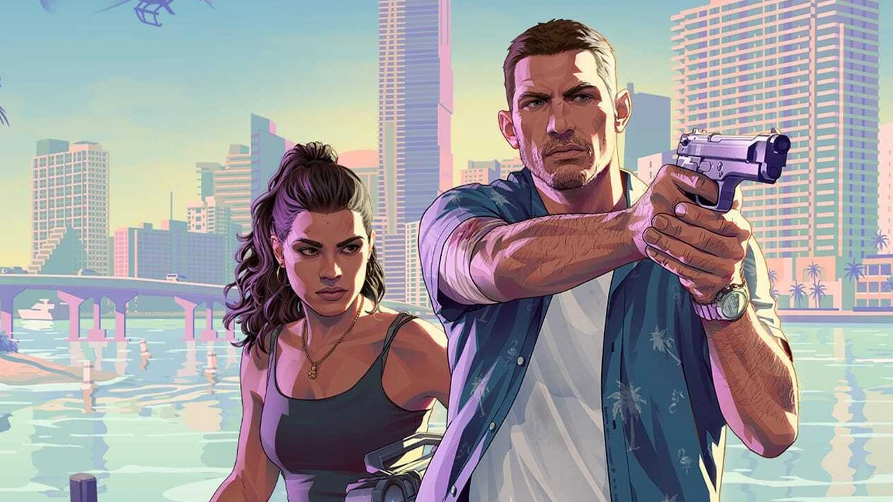 GTA 6 : Artwork bleu de Jason et Lucia. GTA 6 : Artwork bleu de Jason et Lucia.