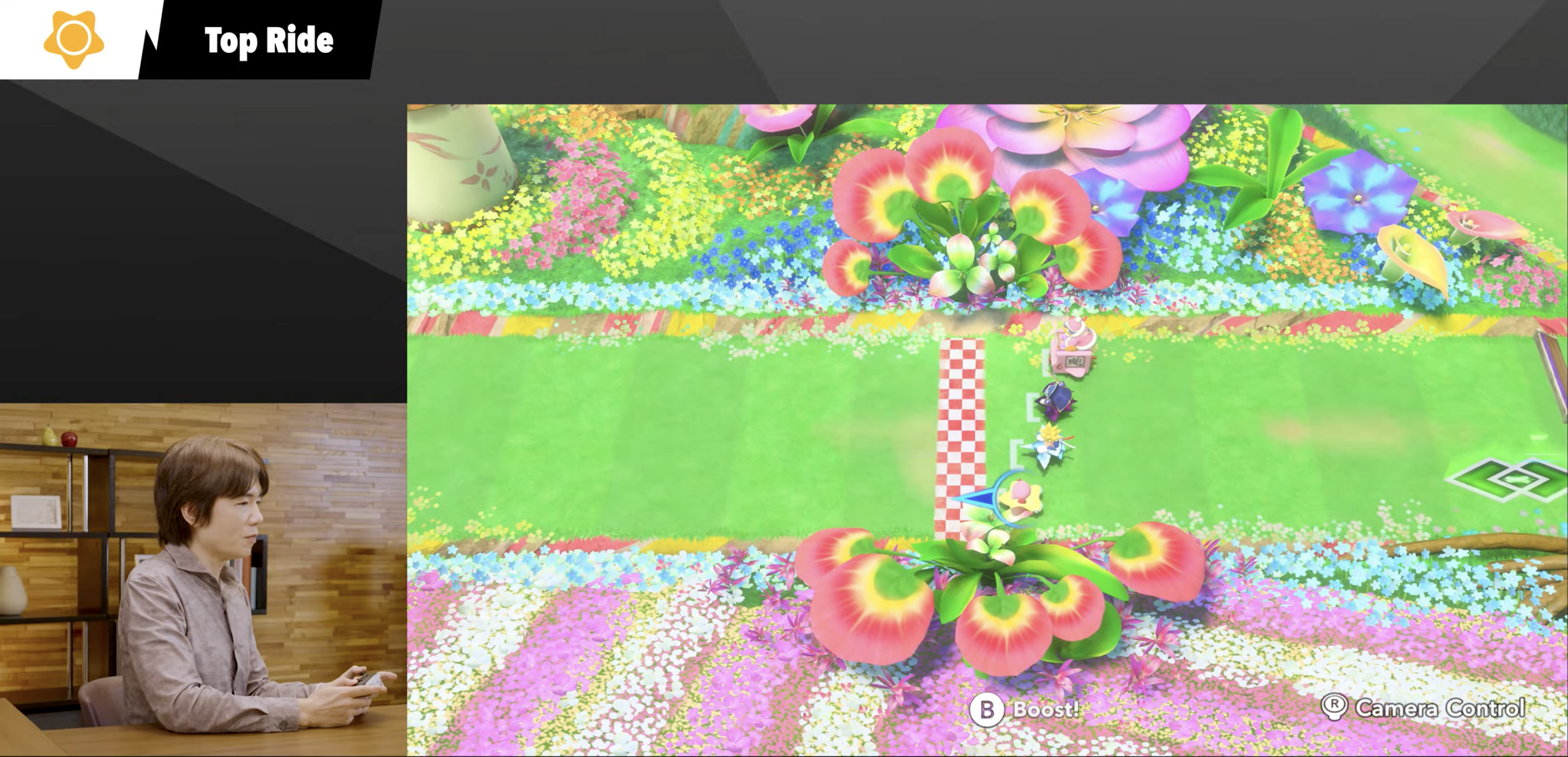 PrÃ©sentation du mode Top Ride lors du Nintendo Direct dÃ©diÃ© Ã  Kirby Air Riders.