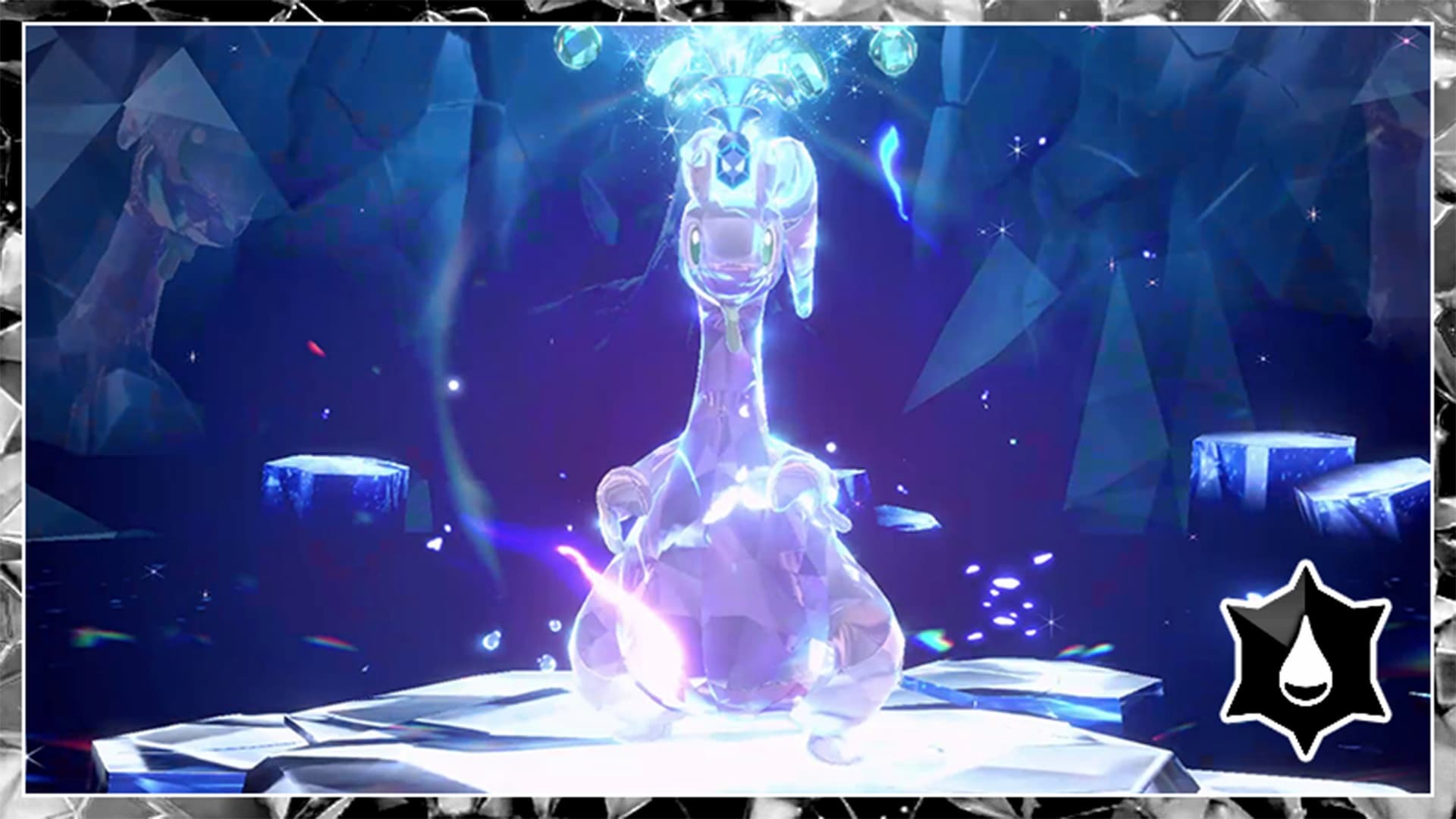 Muplodocus Teracristal dans Pokemon Ãcarlate et Violet.