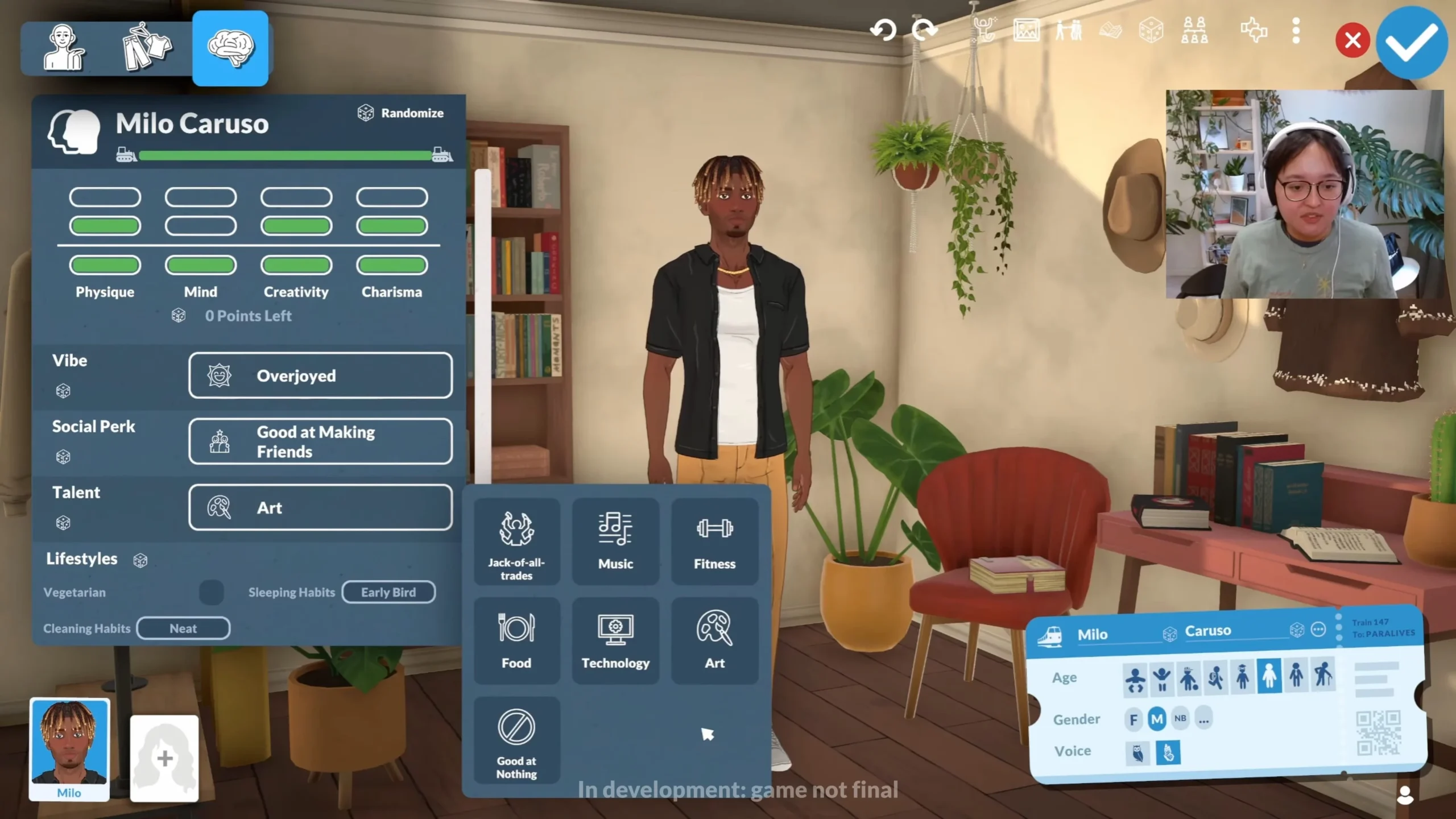 Menu de création de personnage dans Paralives. Menu de création de personnage dans Paralives.