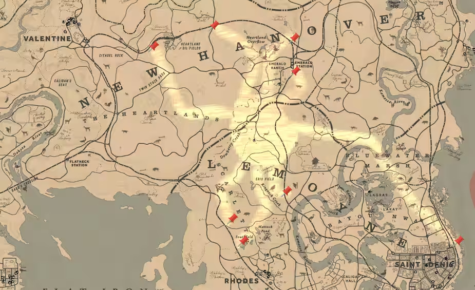 Carte du mystère de l'araignée dans Red Dead Redemption Carte du mystère de l'araignée dans Red Dead Redemption