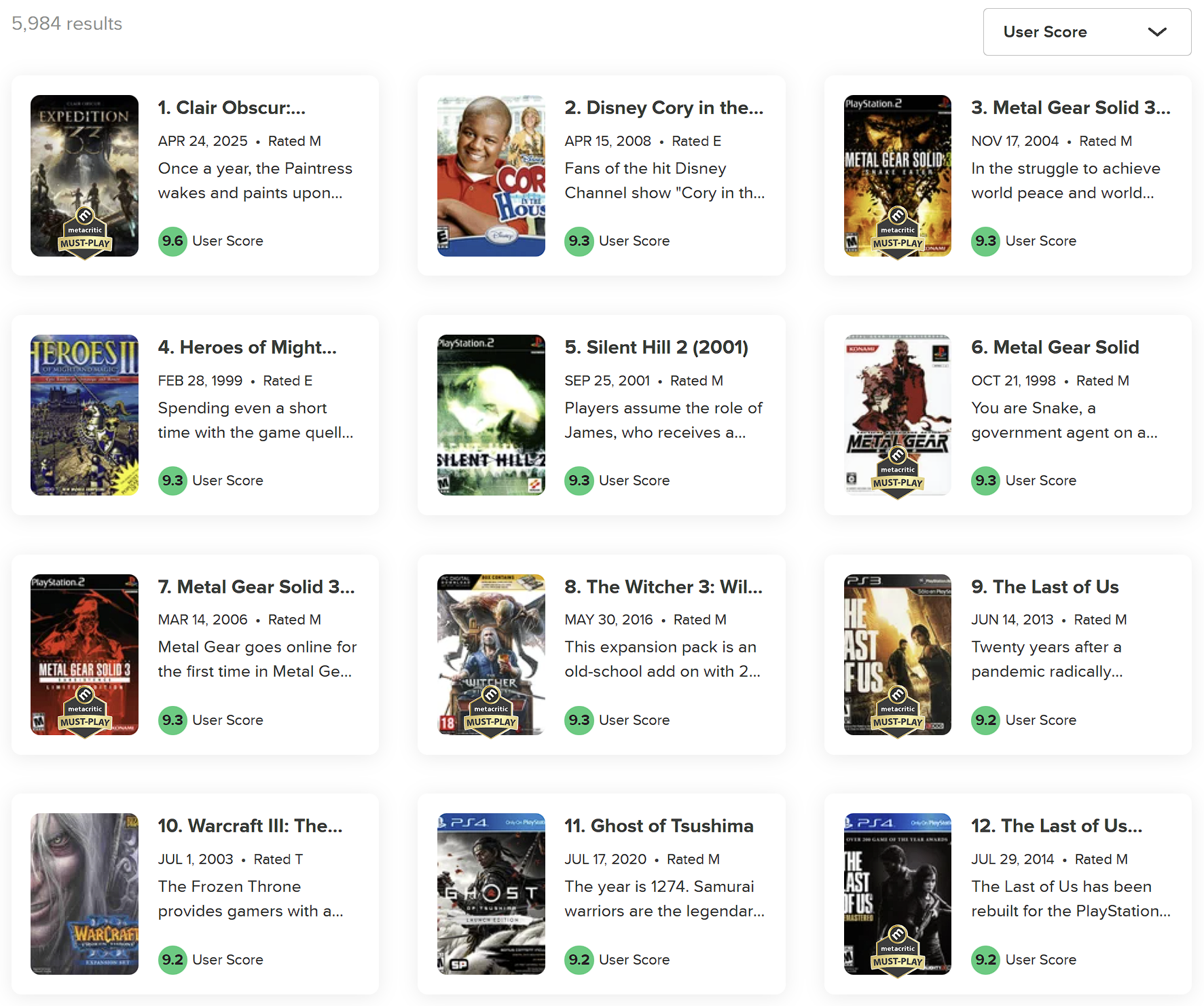 Clair Obscur Metacritic