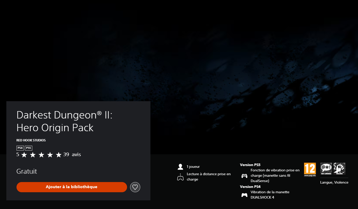 DLC gratuit Darkest Dungeon 2 PS Plus Extra