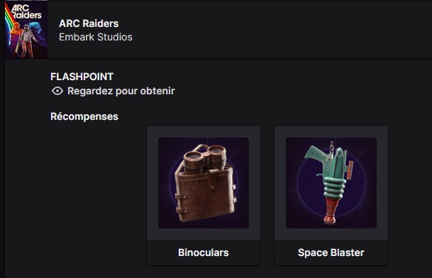 Arc Raiders Twitch Drops avril 2026 Arc Raiders Twitch Drops avril 2026
