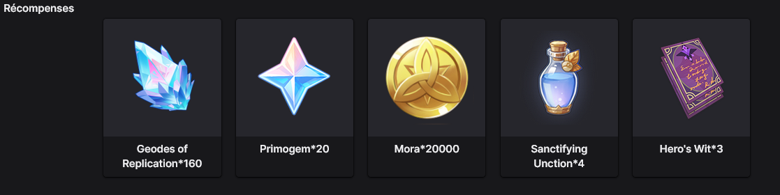 Genshin Impact contenus gratuits Genshin Impact contenus gratuits