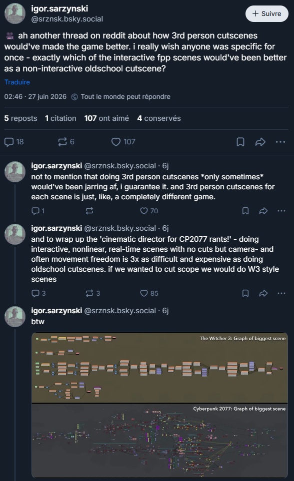 Cyberpunk 2077 vs The Witcher 3 Cinématiques Directeur Cyberpunk 2077 vs The Witcher 3 Cinématiques Directeur