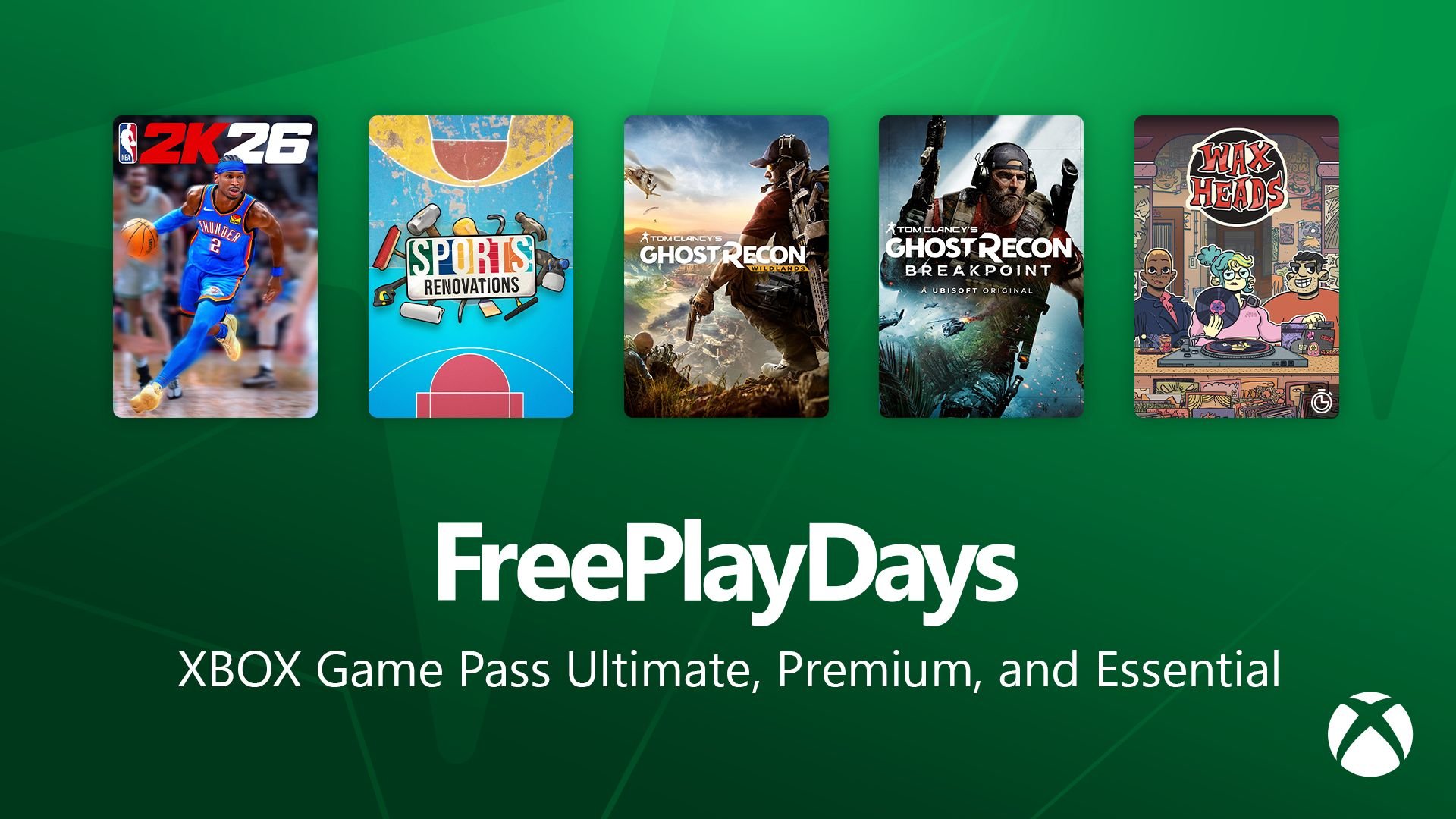 Free Play days Xbox Game Pass Xbox Series 6 aout 2026