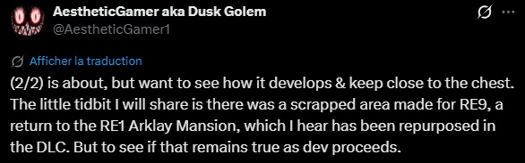 Resident Evil Requiem DLC Manoir Leak Dusk Golem Resident Evil Requiem DLC Manoir Leak Dusk Golem