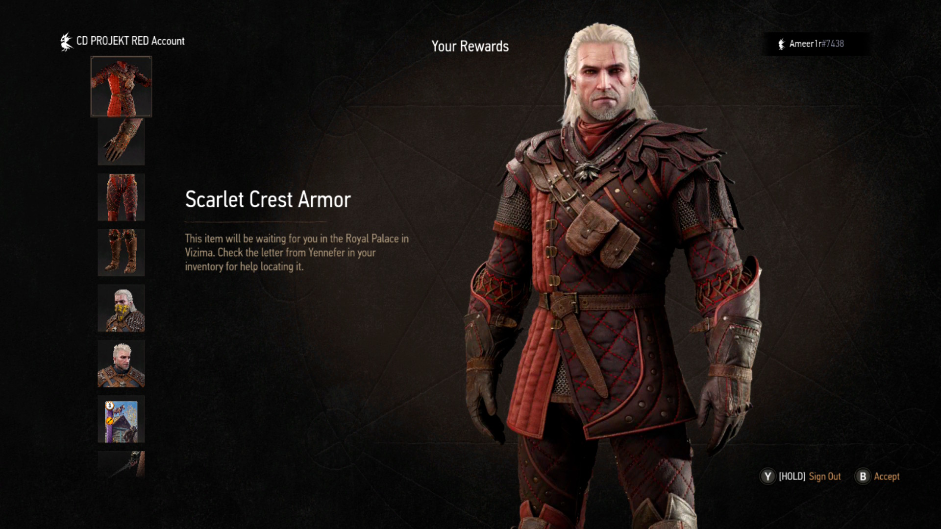 Witcher 3 Remastered Armoiries Ecarlates