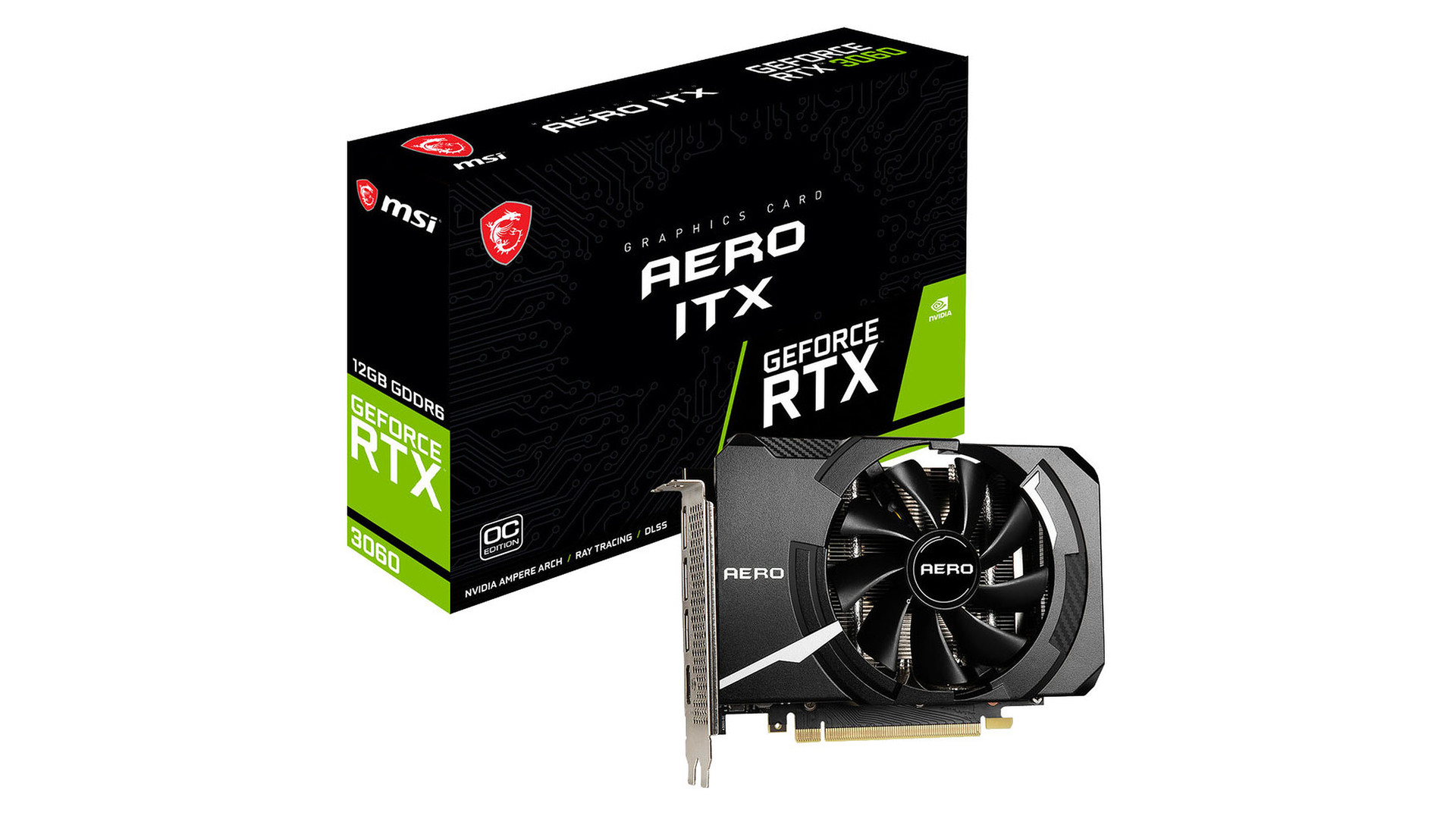 MSI GeForce RTX 3060 AERO ITX 12G OC LHR Carte graphique MSI GeForce RTX 3060 AERO ITX 12G OC LHR Carte graphique