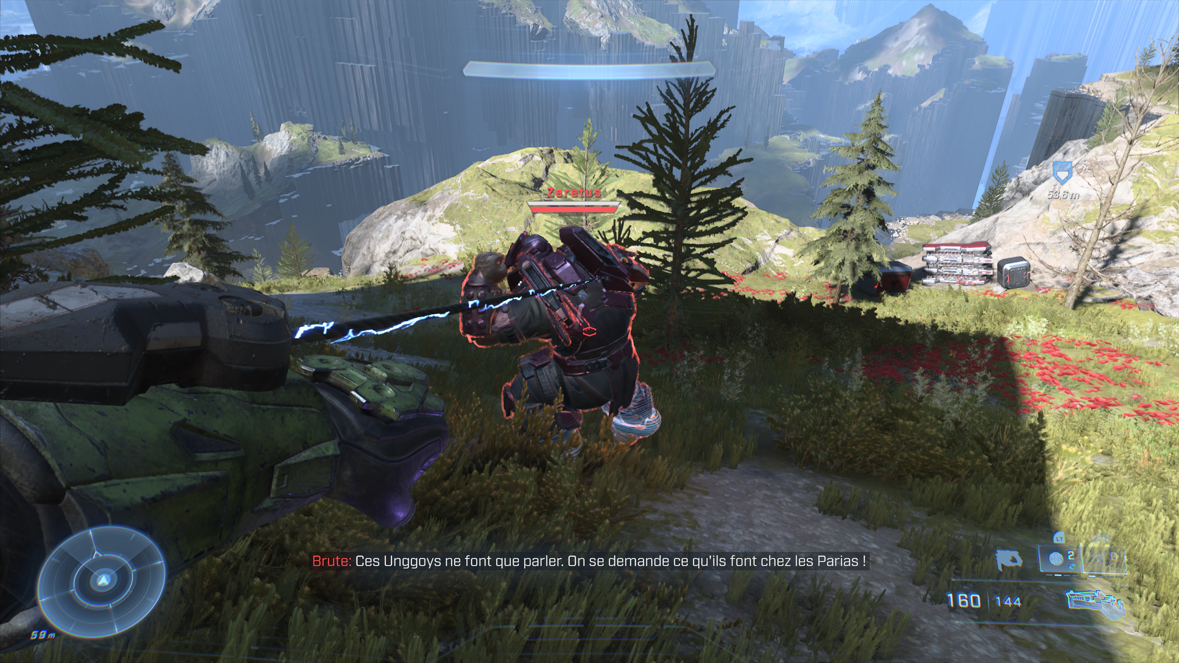 Master Chief attaque un VIP avec son grappin