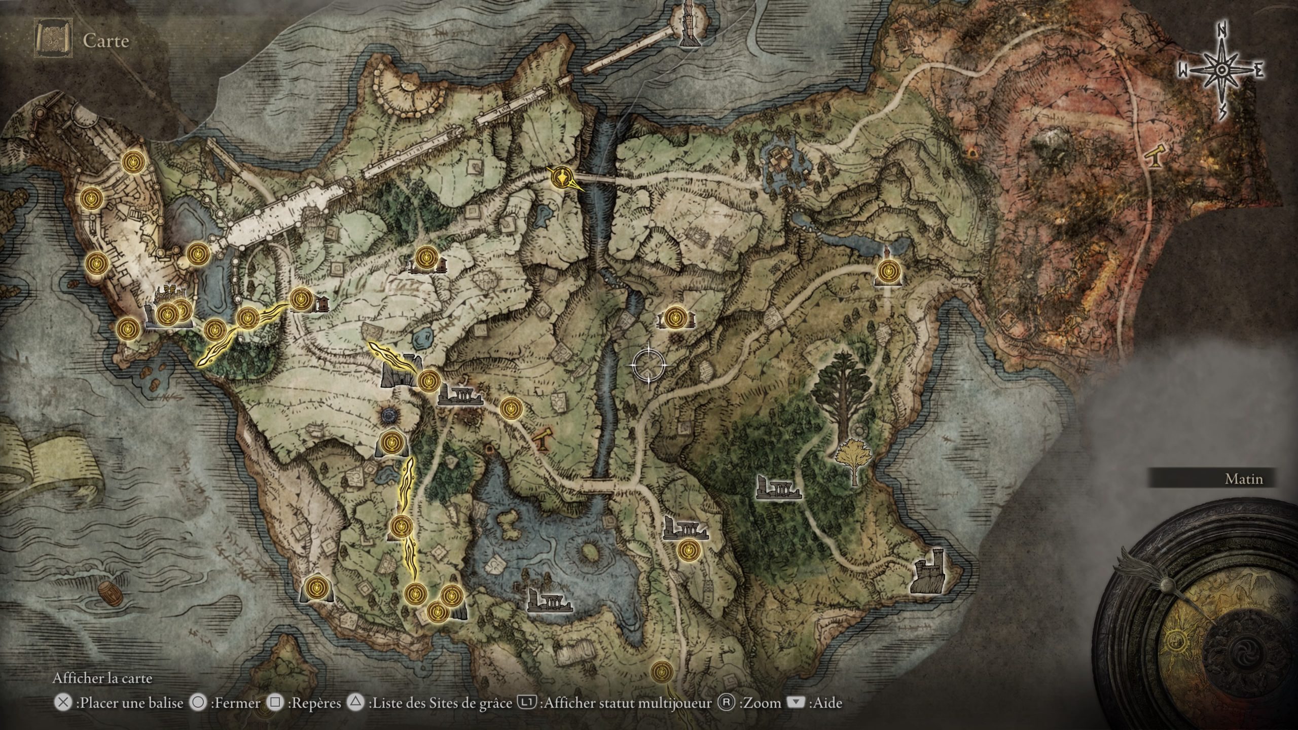 Screenshot de la carte de Elden Ring. Screenshot de la carte de Elden Ring.