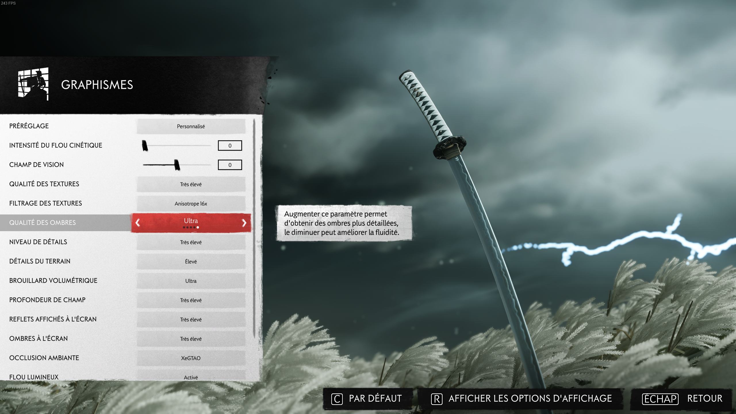 Ghost of Tsushima Directors Cut Paramètres Ghost of Tsushima Directors Cut Paramètres