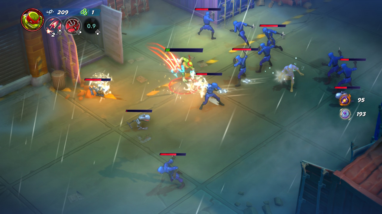 Image de Raphael en plein combat sur la version Switch de Tortues Ninja Le Destin de Splinter Image de Raphael en plein combat sur la version Switch de Tortues Ninja Le Destin de Splinter