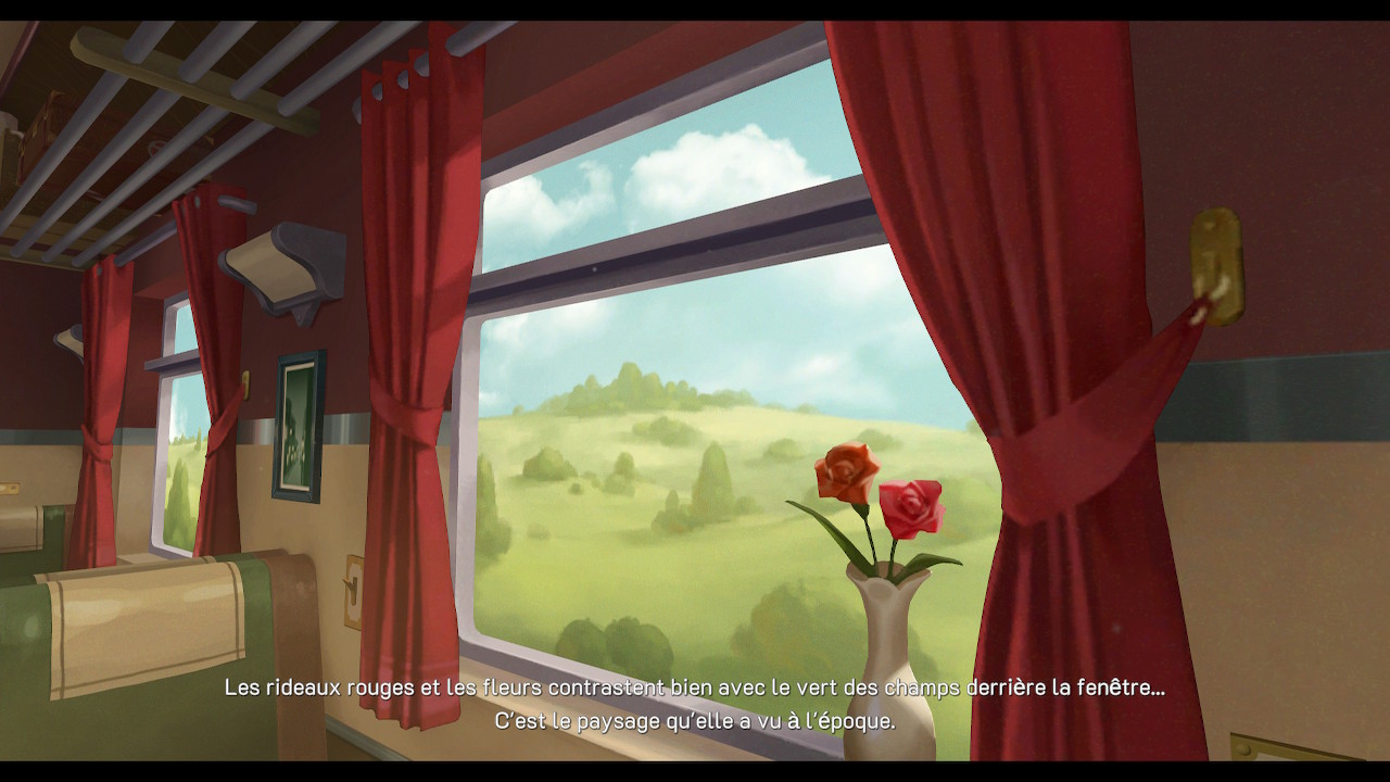 Fenêtre du train dans le jeu The Star Named EOS. Fenêtre du train dans le jeu The Star Named EOS.