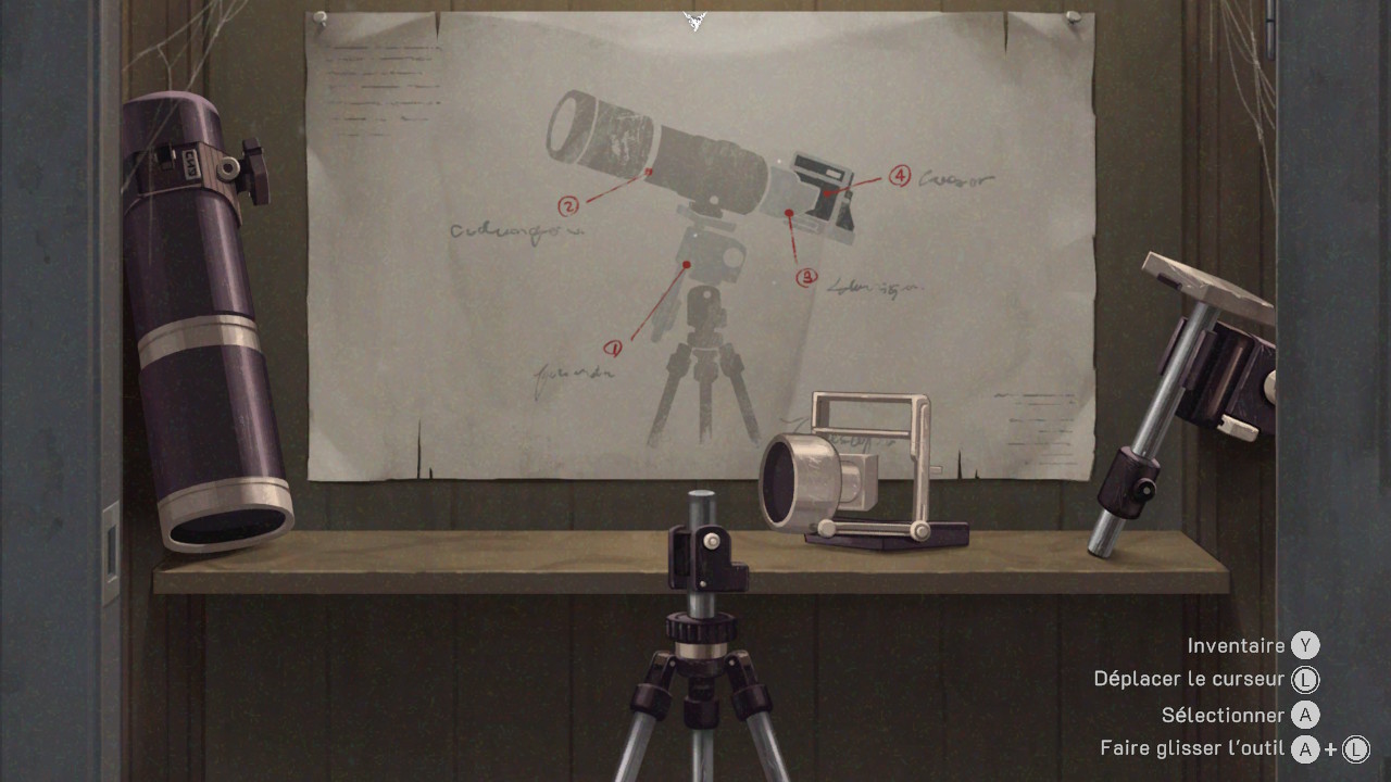 Il faut rassembler les pièces de l'appareil photo pour le fixer sur son trépied dans The Star Named EOS. Il faut rassembler les pièces de l'appareil photo pour le fixer sur son trépied dans The Star Named EOS.