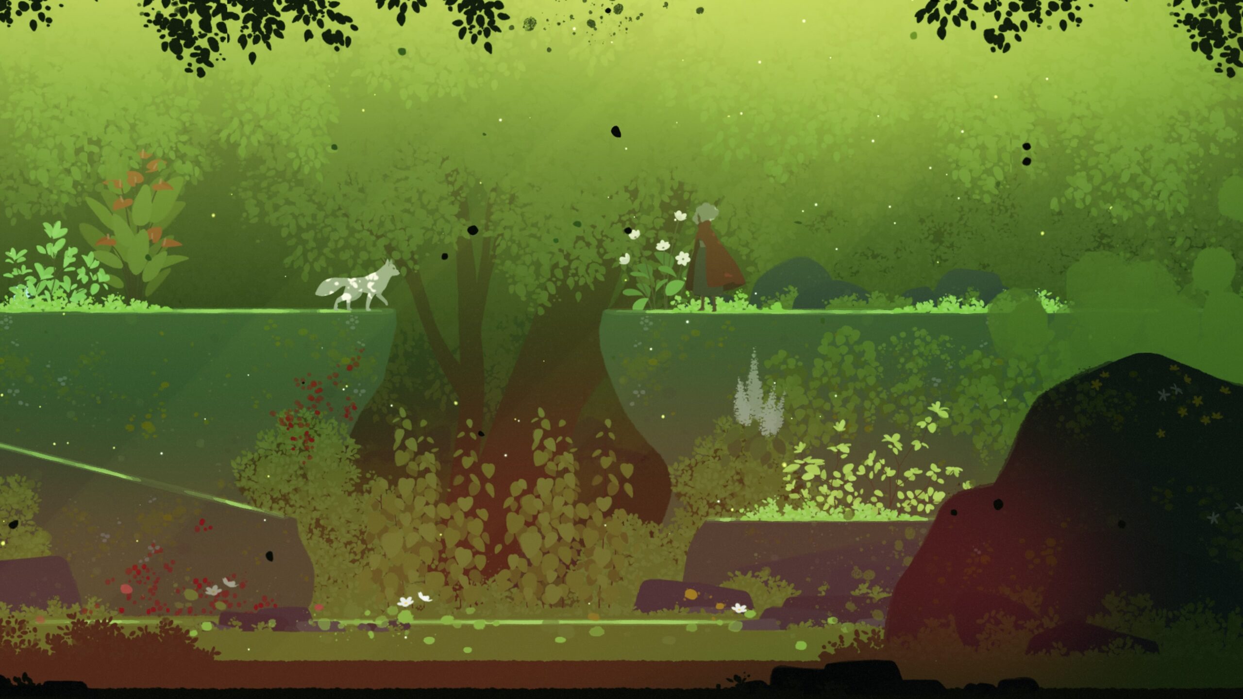 Il faut encourager la louve Neva a sautÃ© par-dessus le vide au dÃ©but du jeu Ã©ponyme.