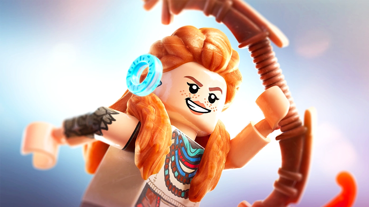 Ecran de chargement du jeu LEGO Horizon Adventures mettant en avant Aloy. Ecran de chargement du jeu LEGO Horizon Adventures mettant en avant Aloy.