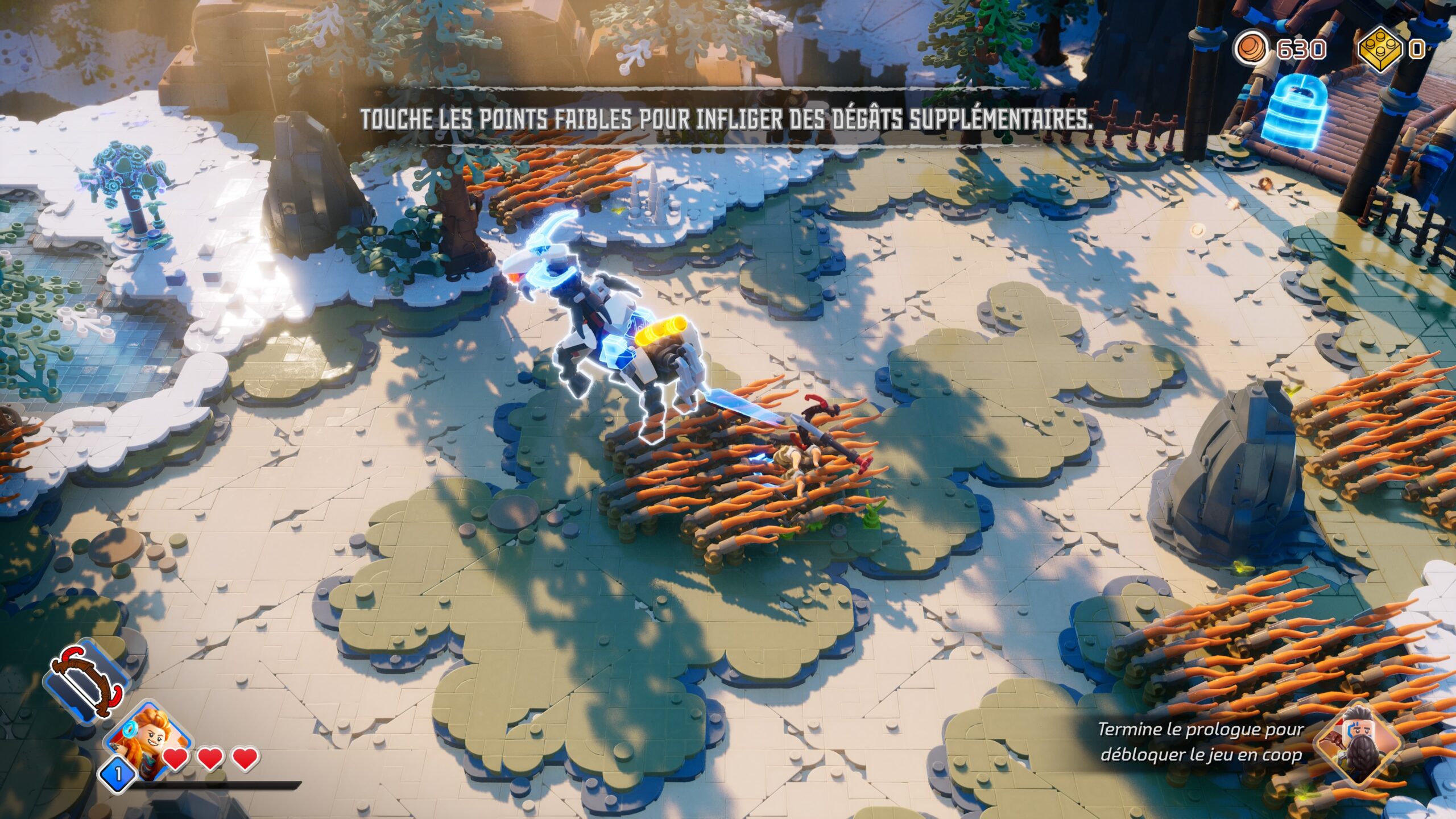 AperÃ§u d'un combat de LEGO Horizon Adventures.