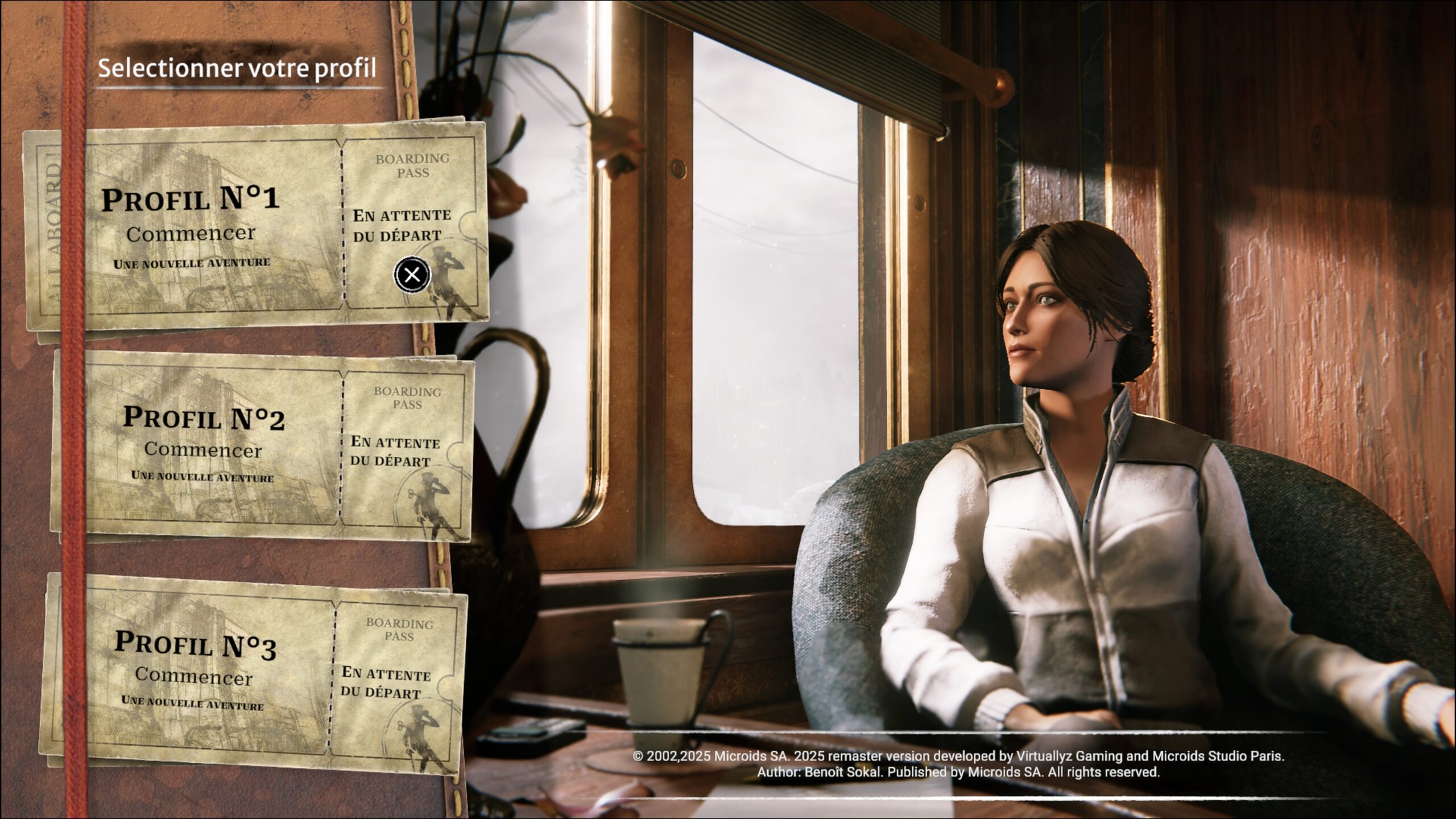 Liste des sauvegardes de Syberia Remastered.
