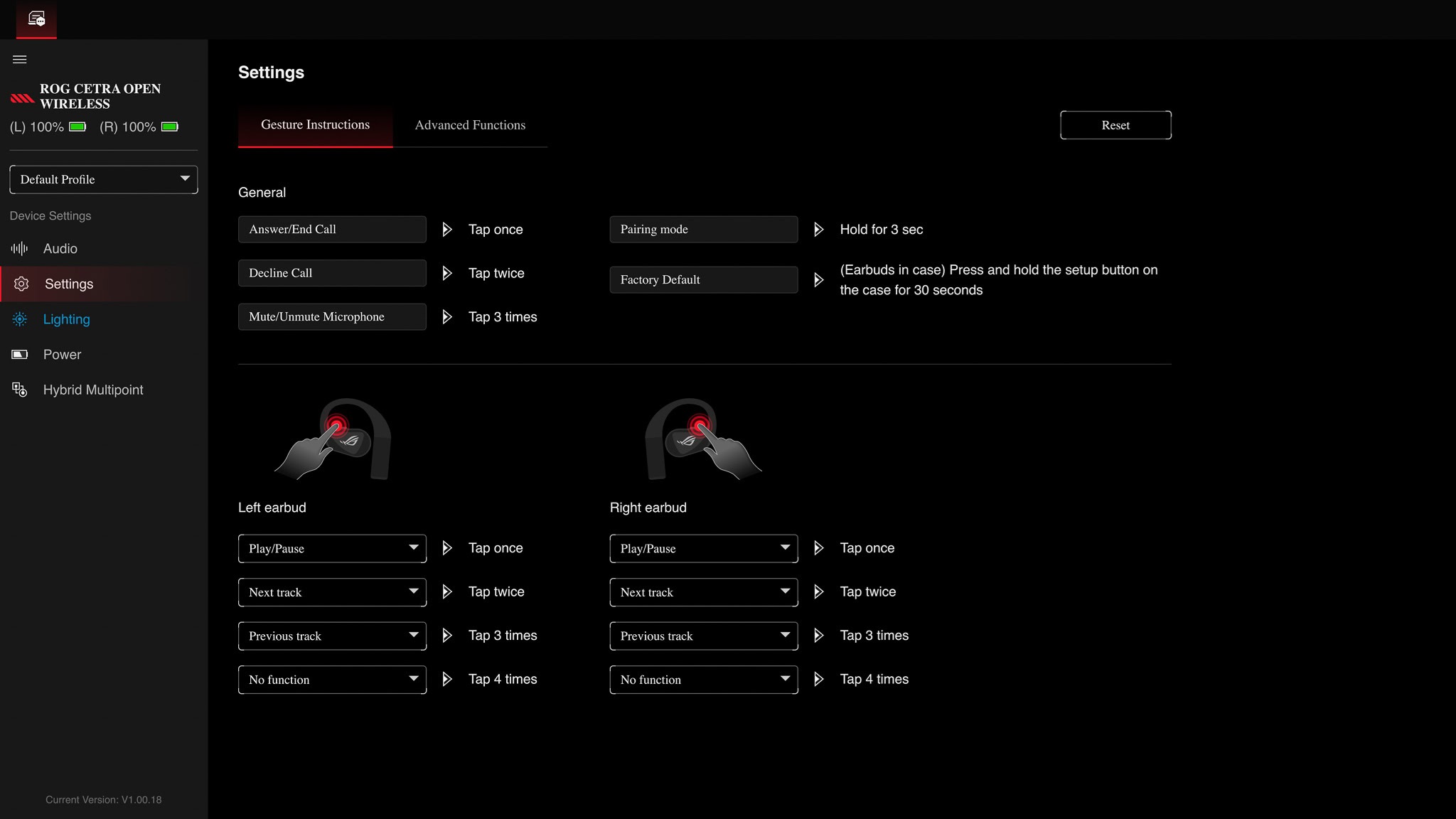 ASUS ROG CETRA OPEN WIRELESS Gear Link