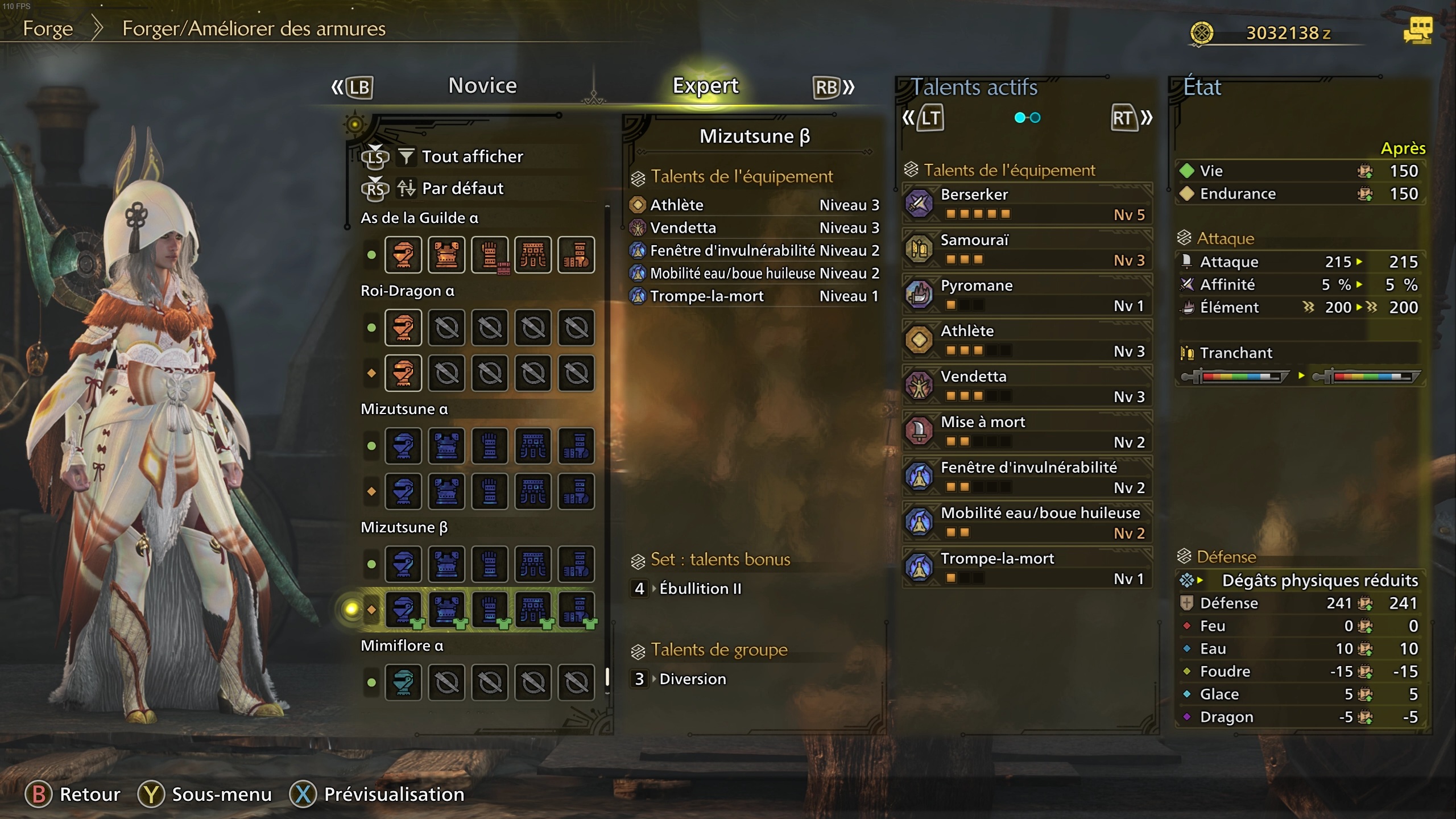 Monster Hunter Wilds Mizutsune Set Armure