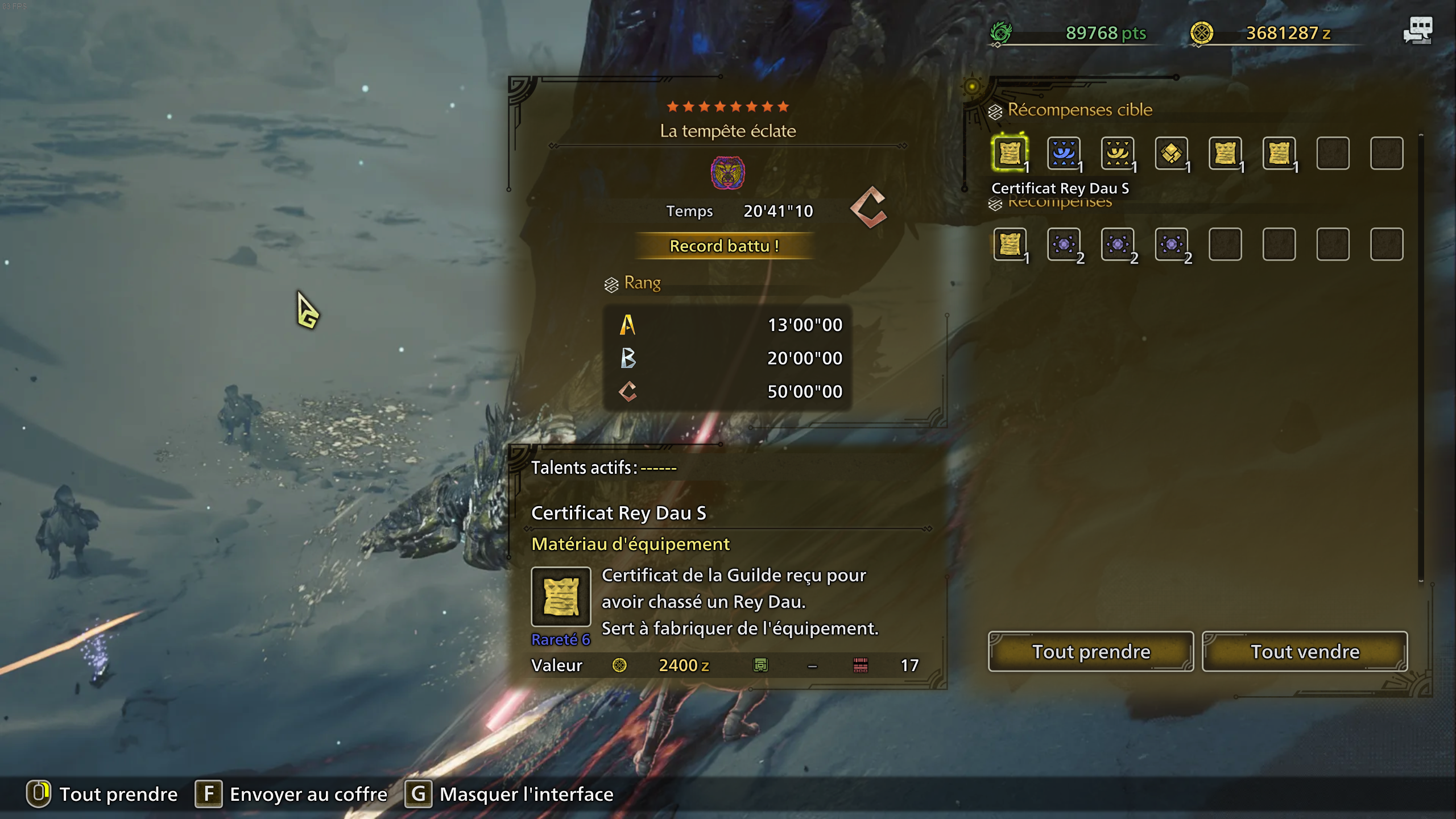 Monster Hunter Wilds Rey Dau Alpha SuprÃªme DÃ©fi Libre RÃ©sultat