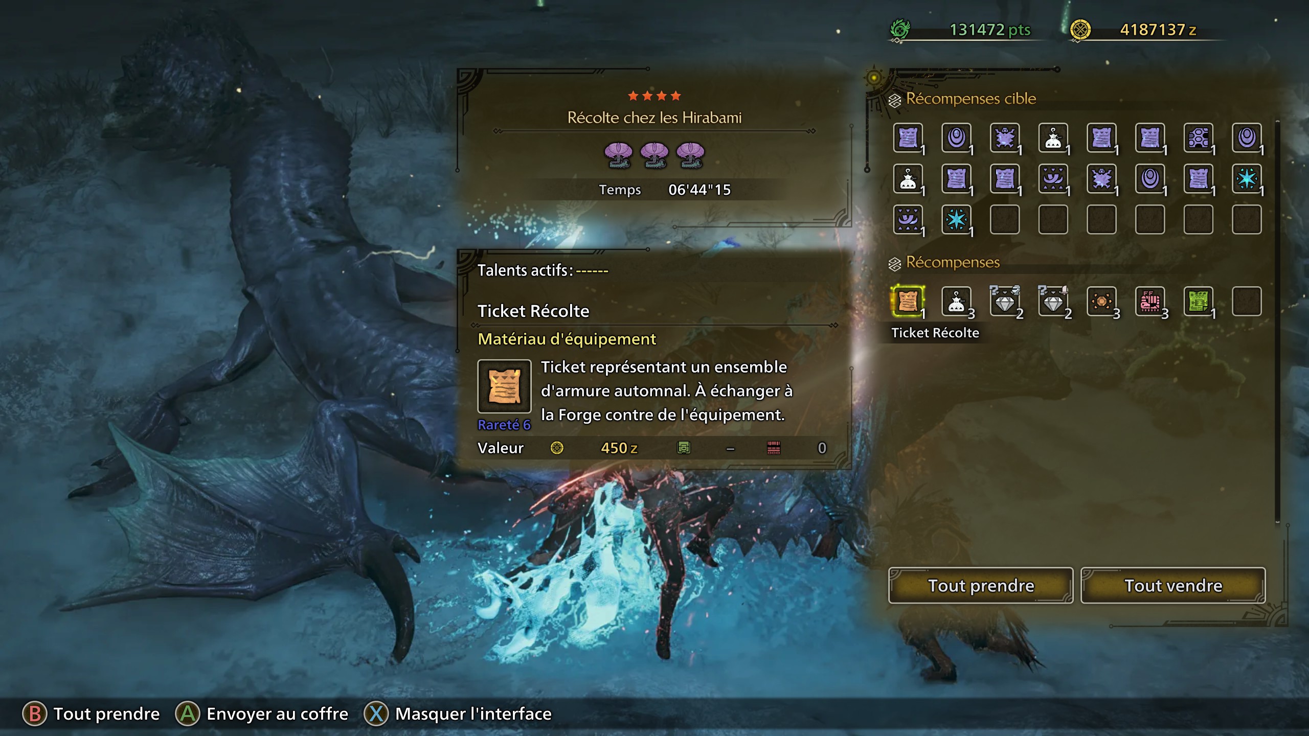 Monster Hunter Wilds RÃ©colte chez les Hirabami RÃ©compense