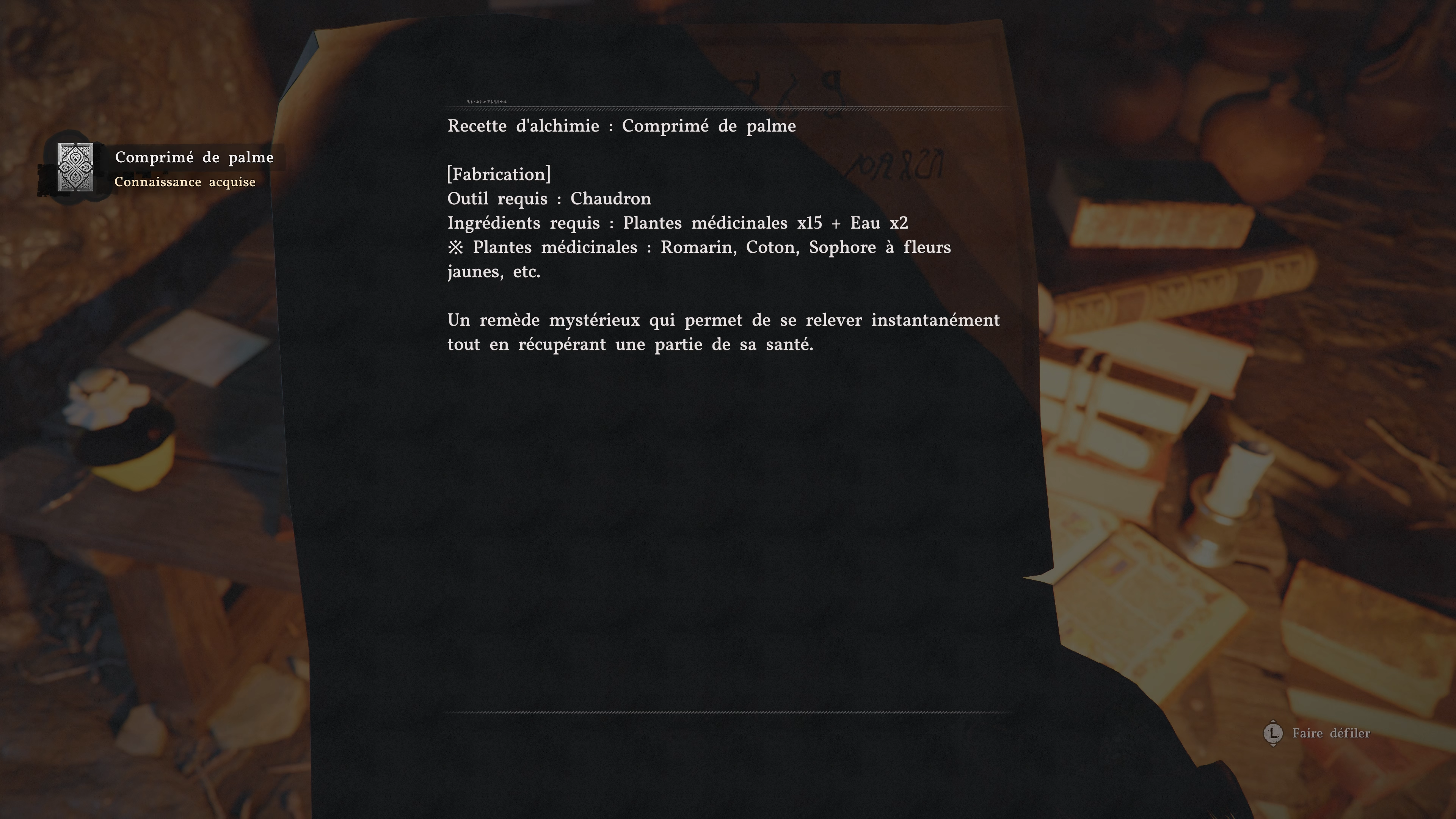 Crimson Desert recette comprimes de Palme 1